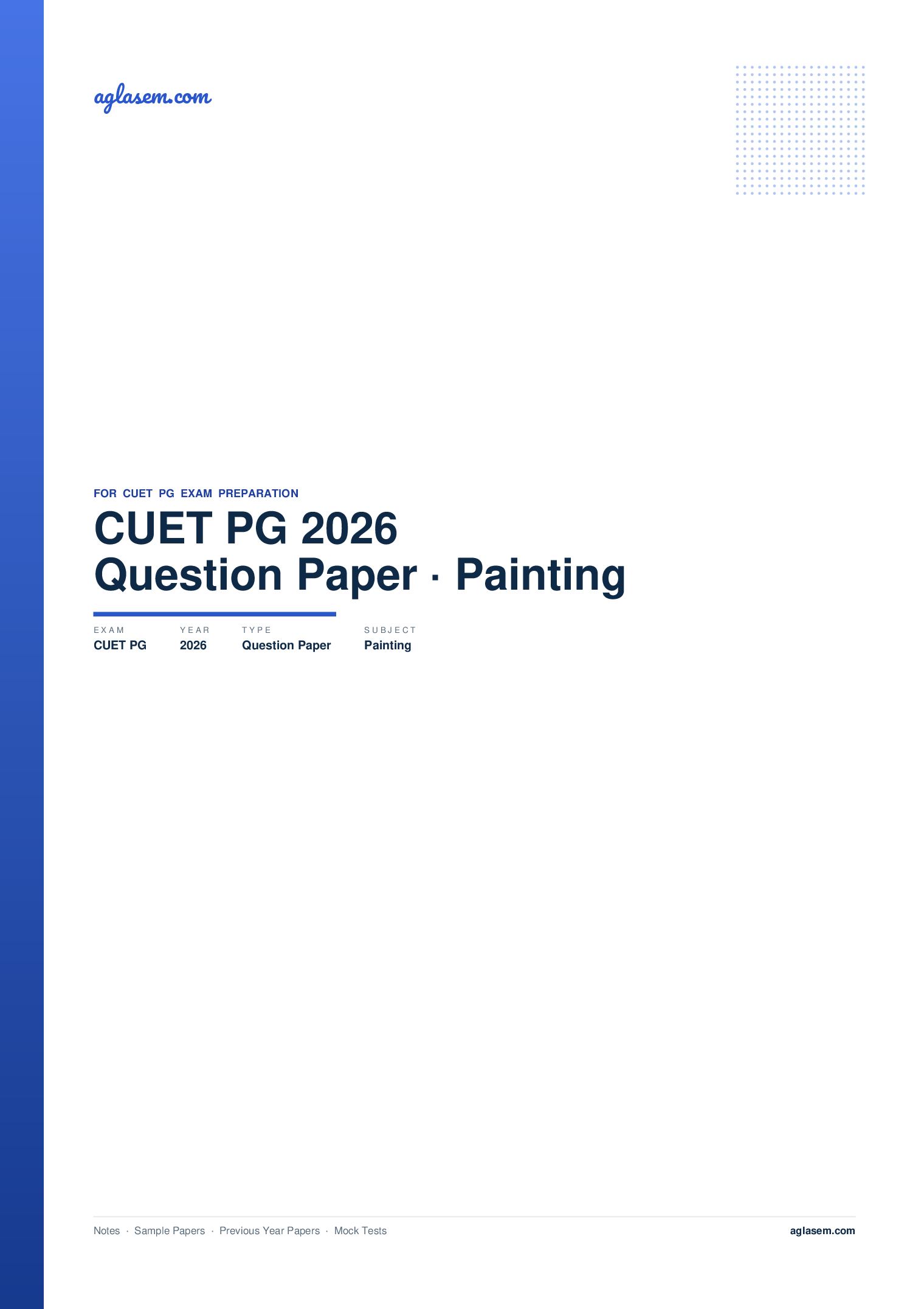 CUET PG 2026 Question Paper Painting - Page 1 of 54