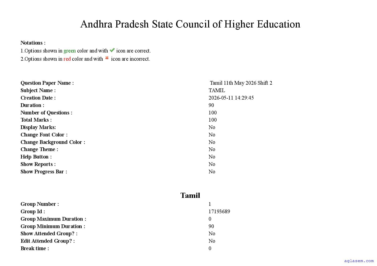 AP PGCET 2026 Question Paper with Answer Key Tamil - Page 1 of 69