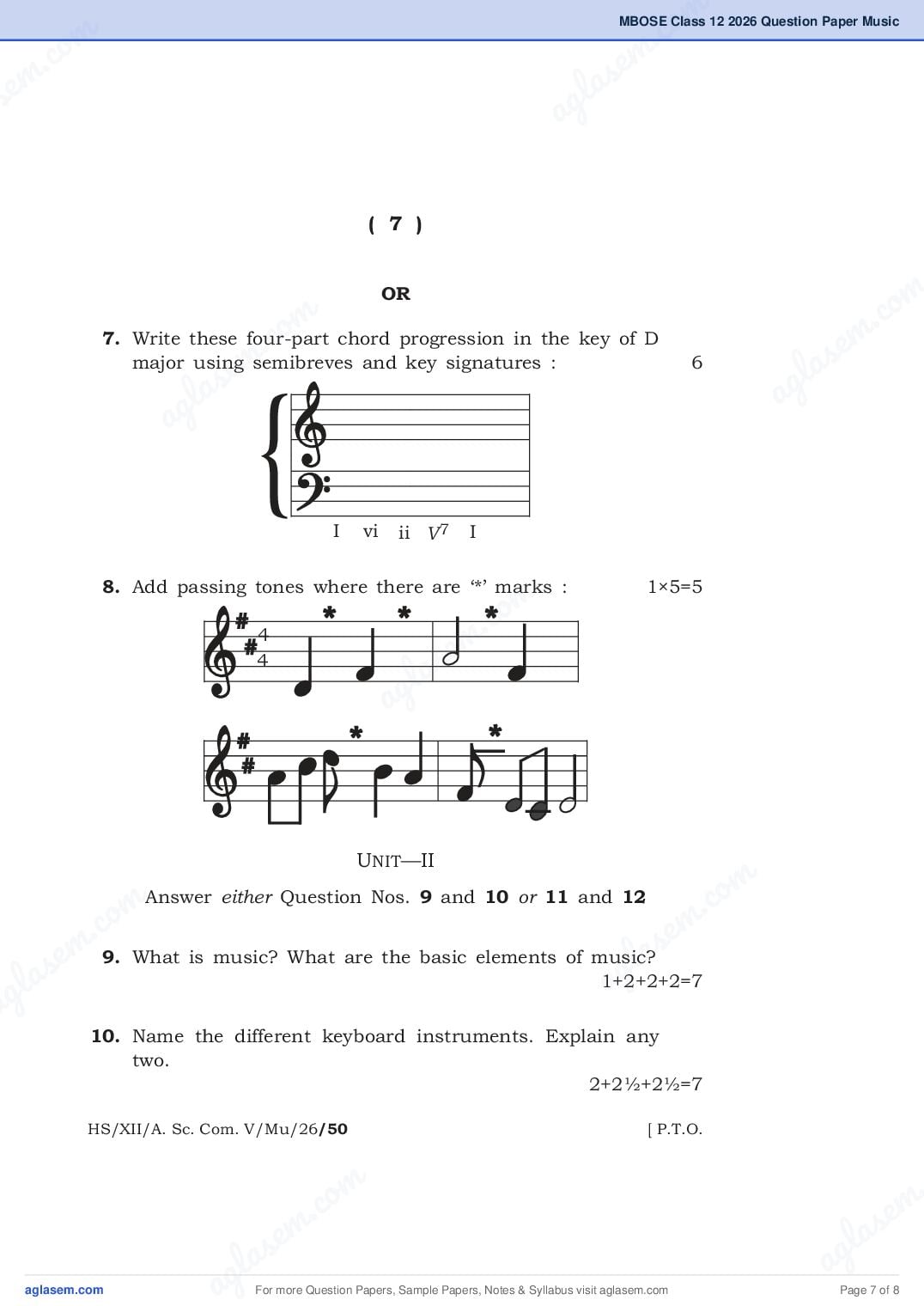 MBOSE Class 12 Music Western Question Paper 2026 PDF – Download Meghalaya Board Previous Year Papers