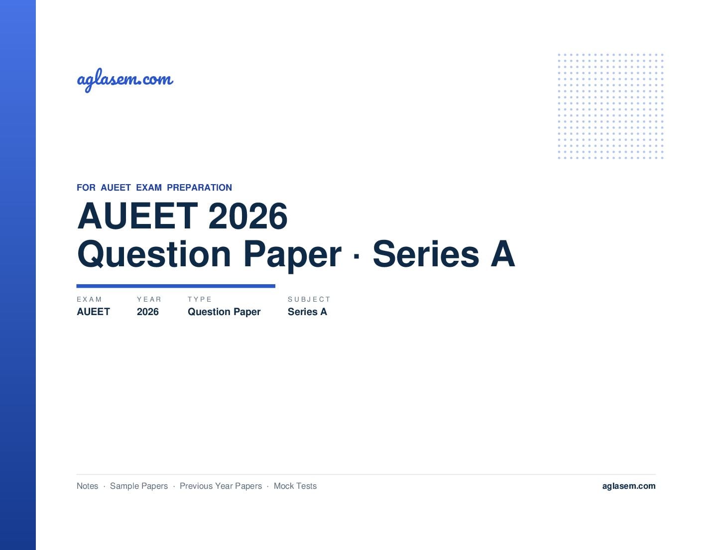 AUEET 2026 Question Paper Series A - Page 1 of 15
