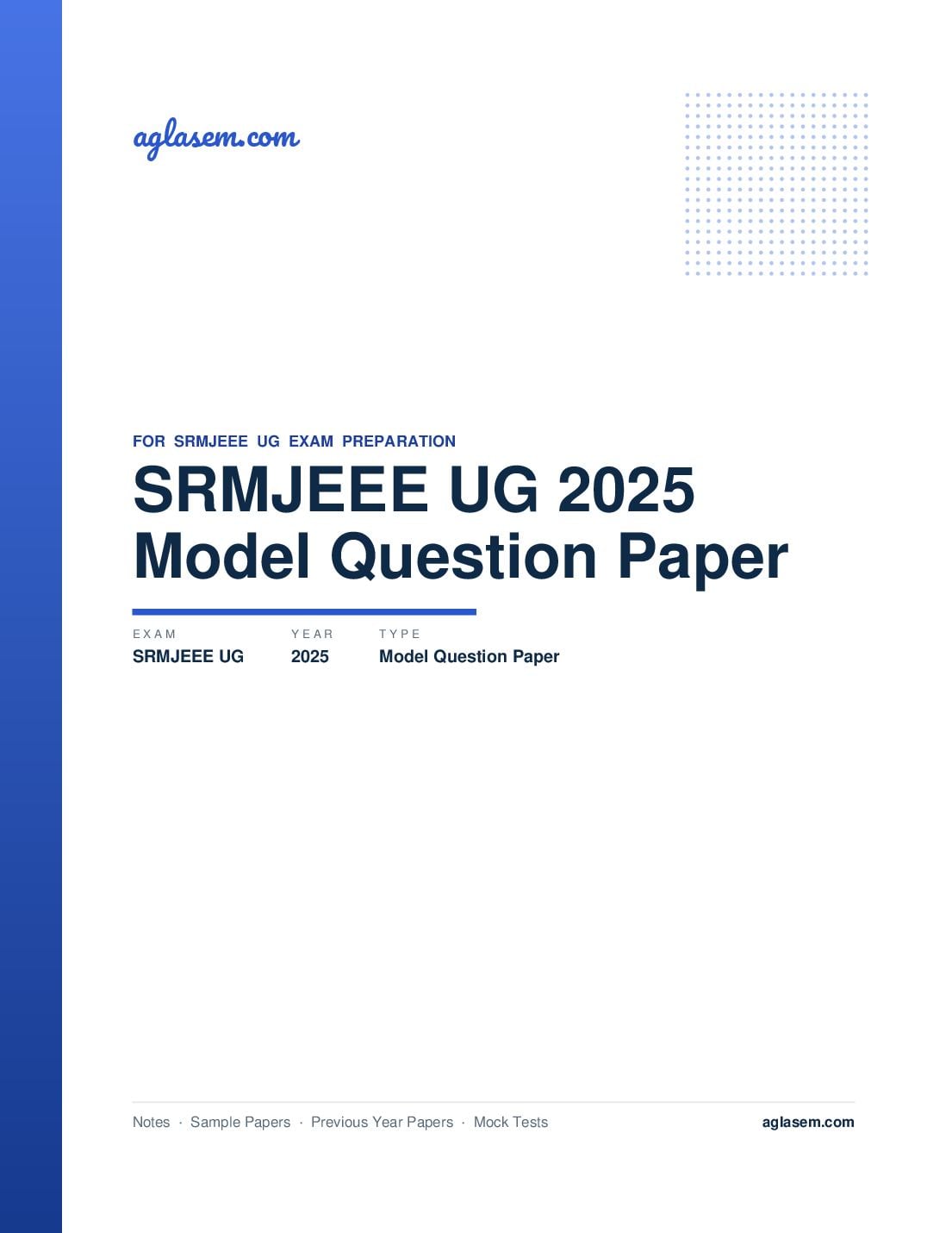 SRMJEEE UG 2025 Model Question Paper - Page 1 of 24