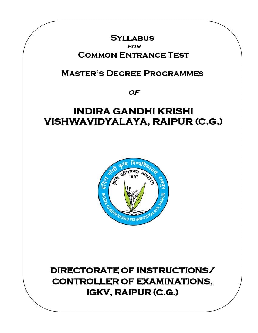 IGKV CET 2025 Syllabus - Page 1 of 34