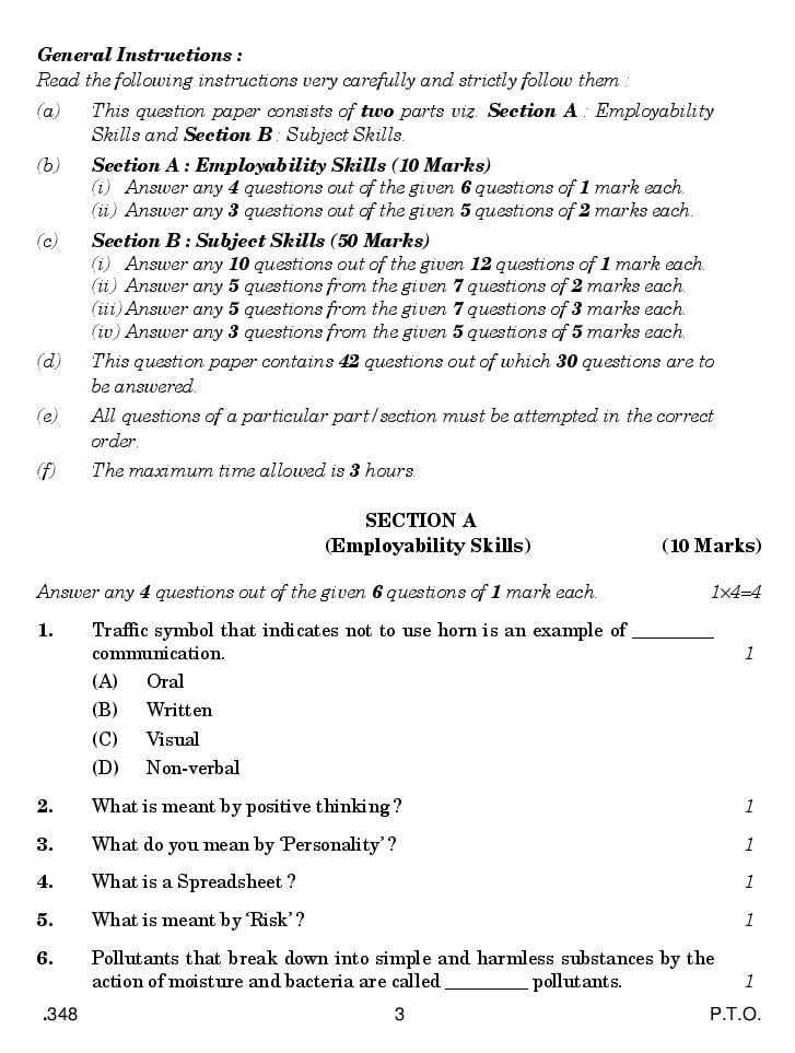 Cbse Question Paper 2020 For Class 12 Office Procedures And Practices 