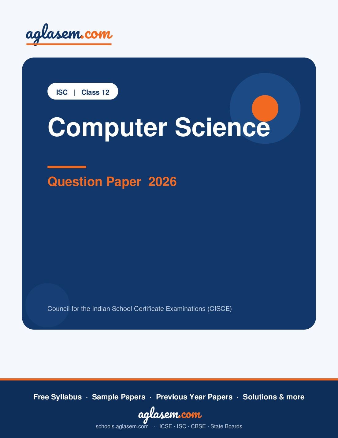 ISC Class 12 Question Paper 2026 Computer Science - Page 1 of 13