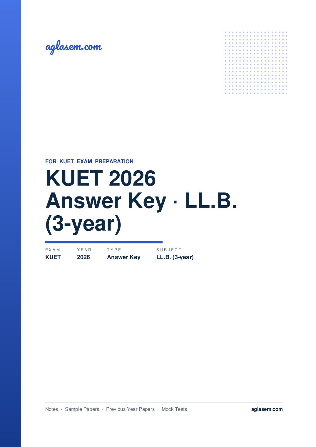 KUET 2026 Answer Key LL.B. (3-year) - Page 1 of 6