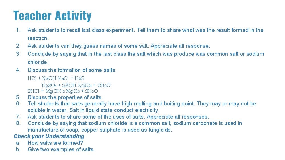 Teaching Material for Class 7 Chemistry – NCERT CBSE Handbook for Teachers