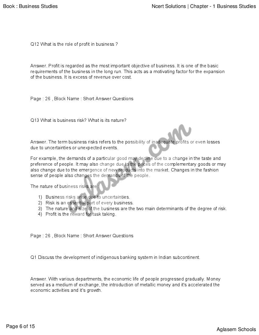 class 11 business studies chapter wise case study questions