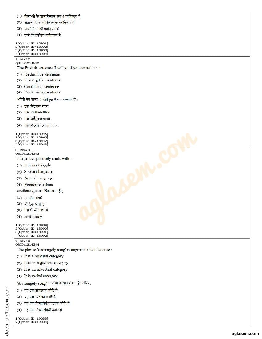 CUET PG Linguistics Question Paper 2022 (PDF) - Download Here - AglaSem ...