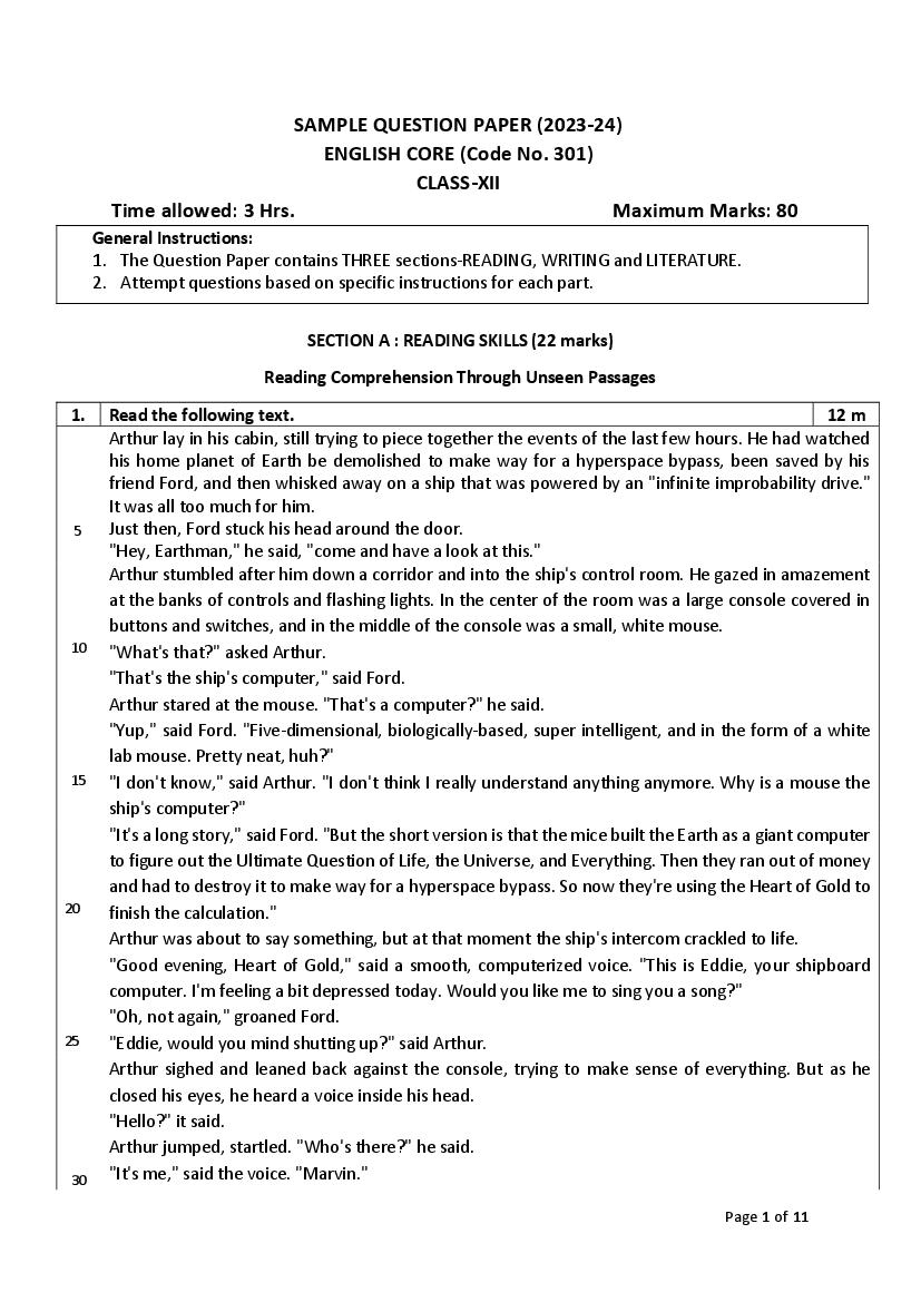 Class 12 Sample Paper 2024 Cbse Image To U