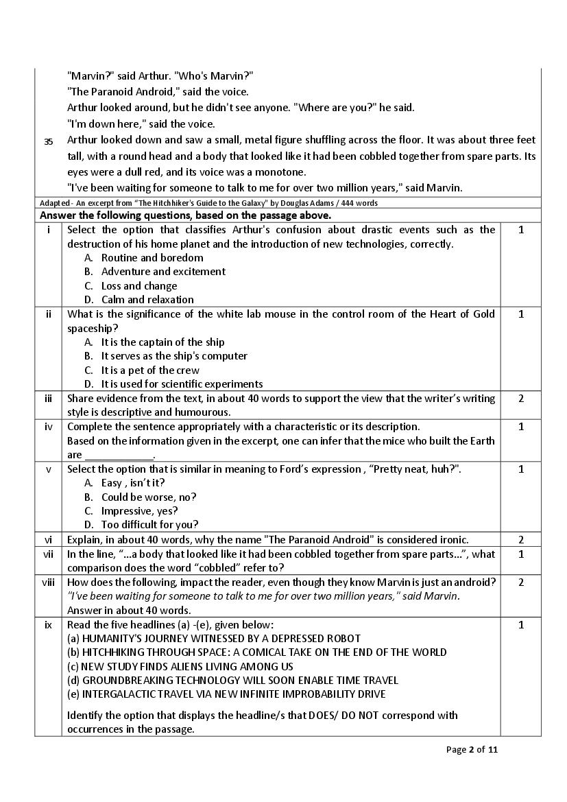 CBSE Class 12 English Core Sample Paper 2024 PDF With Solutions 