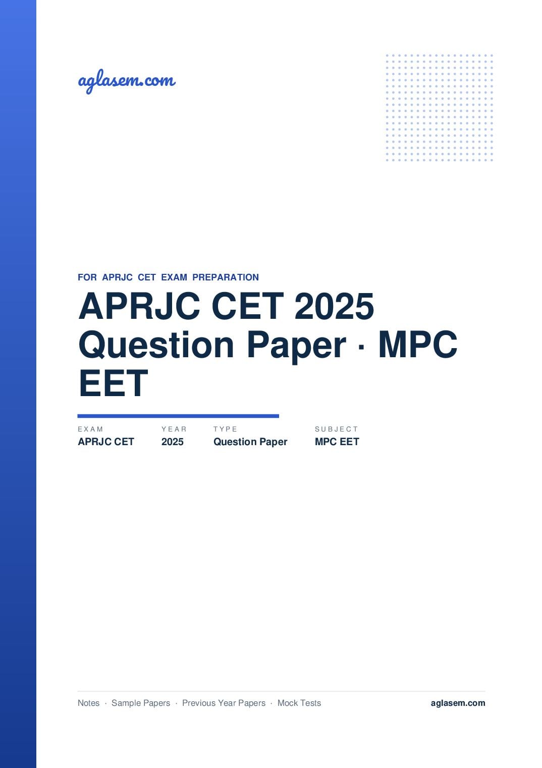 APRJC CET 2025 Question Paper MPC EET - Page 1 of 31