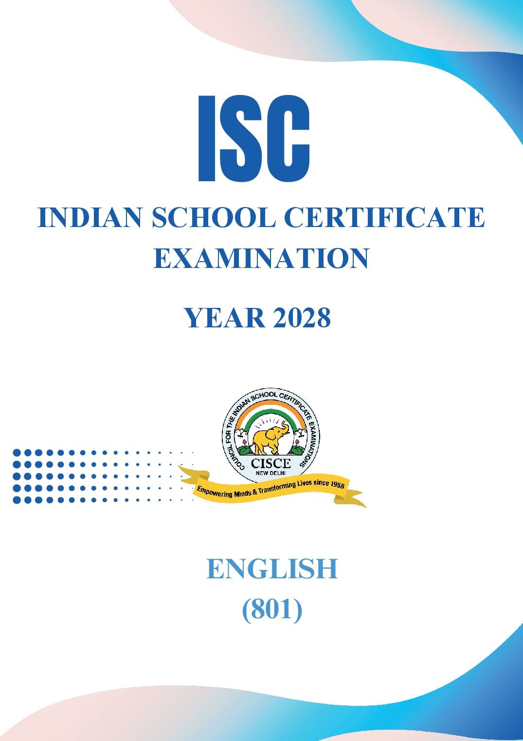 ISC Class 11 Syllabus 2028 English - Page 1 of 12