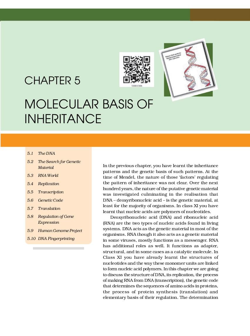 NCERT Book Class 12 Biology Chapter 5 Principles of Inheritance and Variation - Page 1
