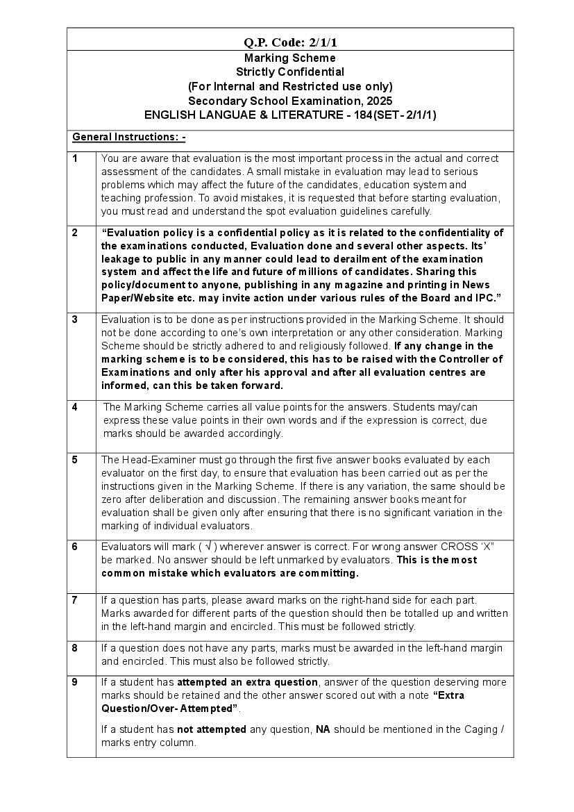 CBSE Class 10 Question Paper 2025 Solution English Language and Literature - Page 1