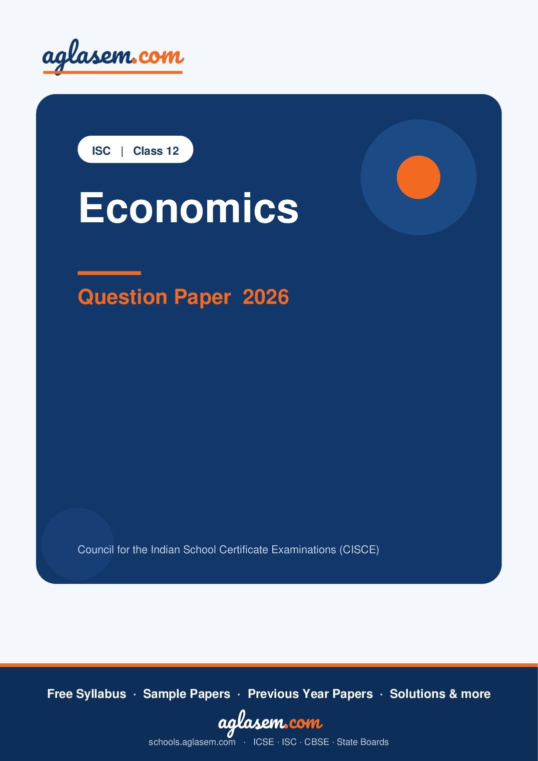 ISC Class 12 Question Paper 2026 Economics - Page 1 of 12