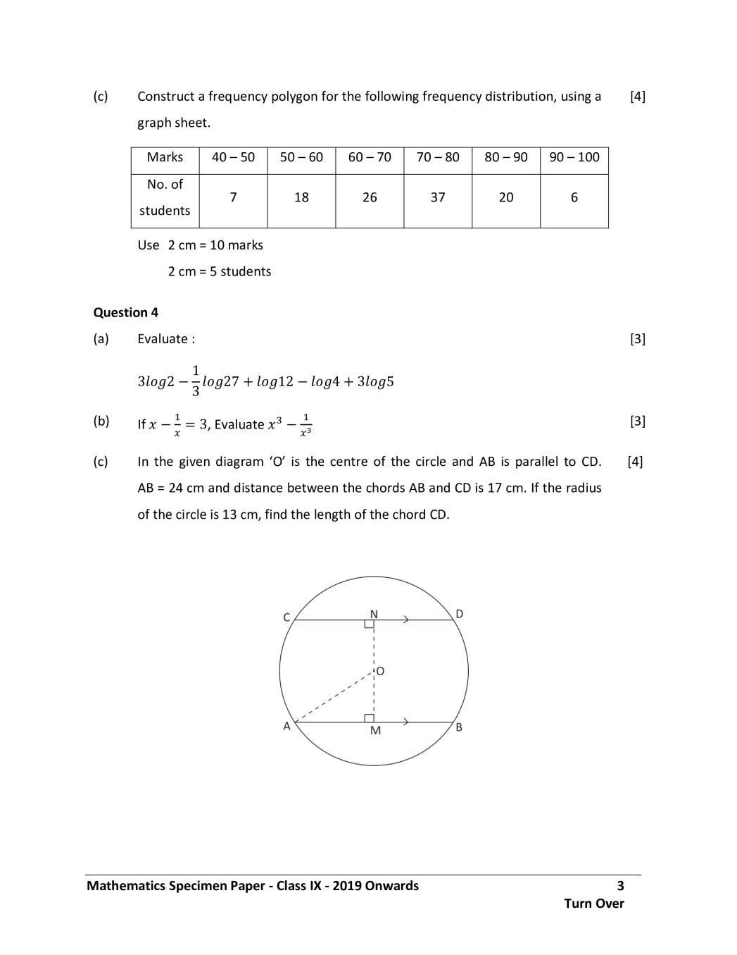 ICSE Class 9 Maths Sample Paper 2024 (PDF) OneEdu24