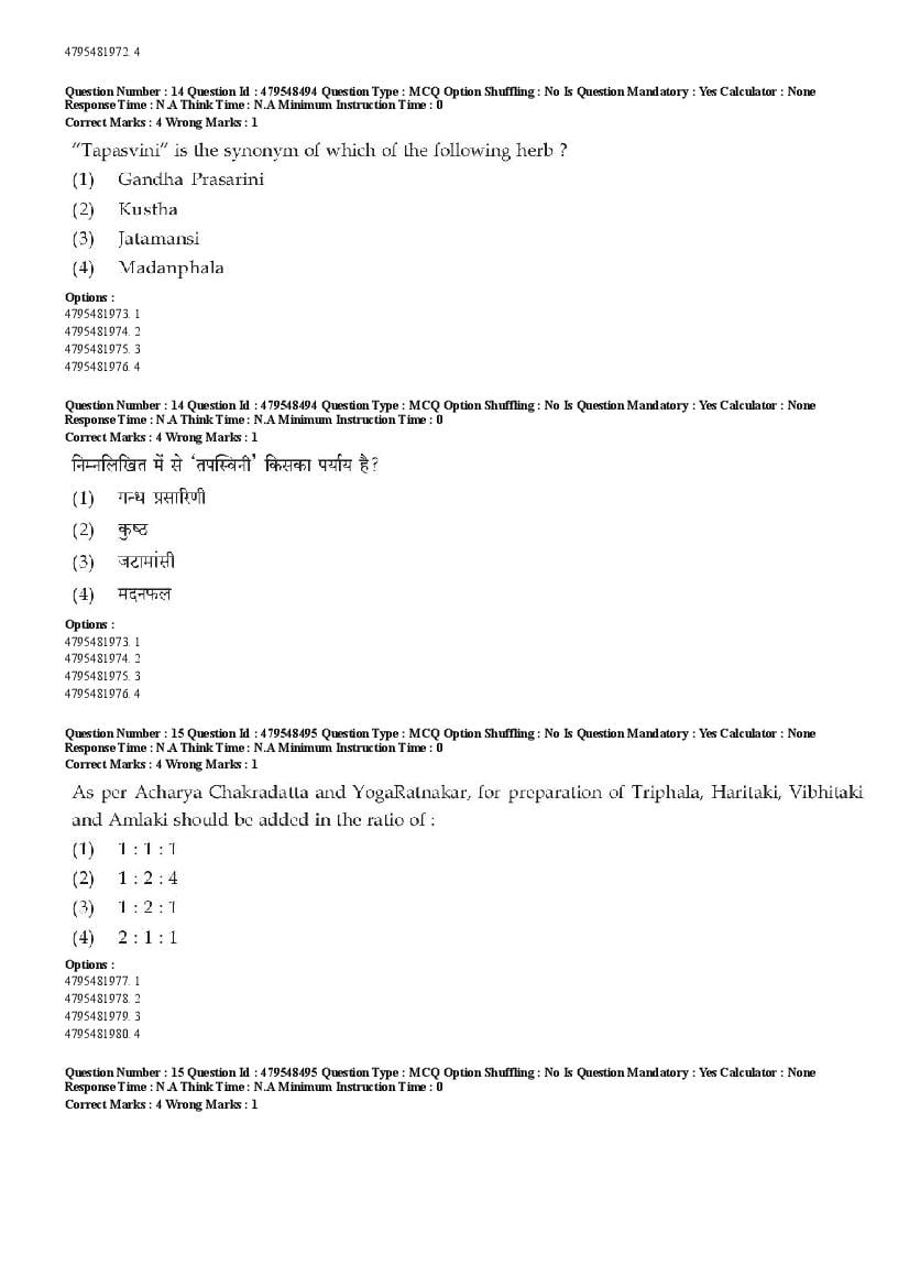 AIAPGET 2023 Question Paper PDF (Ayurveda, Homoeopathy, Siddha, Unani)