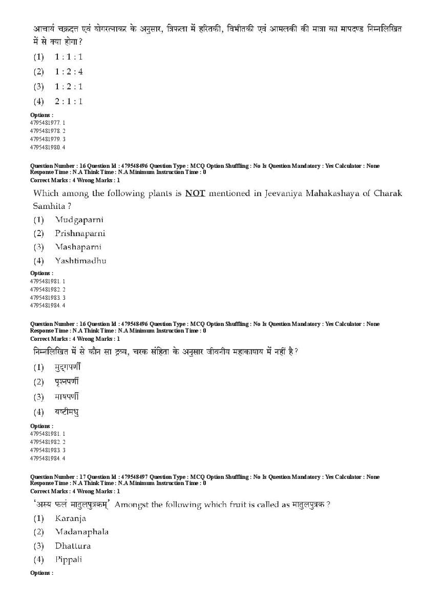 AIAPGET 2023 Question Paper PDF (Ayurveda, Homoeopathy, Siddha, Unani)