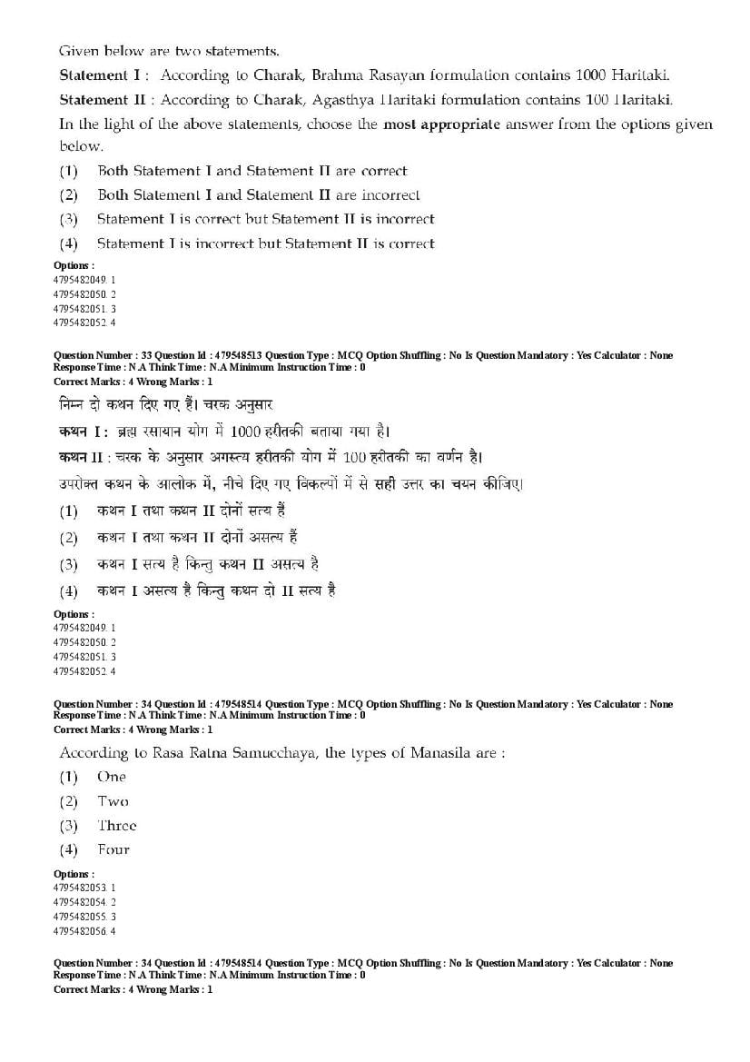 AIAPGET 2023 Question Paper PDF (Ayurveda, Homoeopathy, Siddha, Unani)