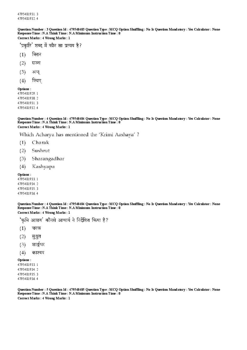AIAPGET 2023 Question Paper PDF (Ayurveda, Homoeopathy, Siddha, Unani)