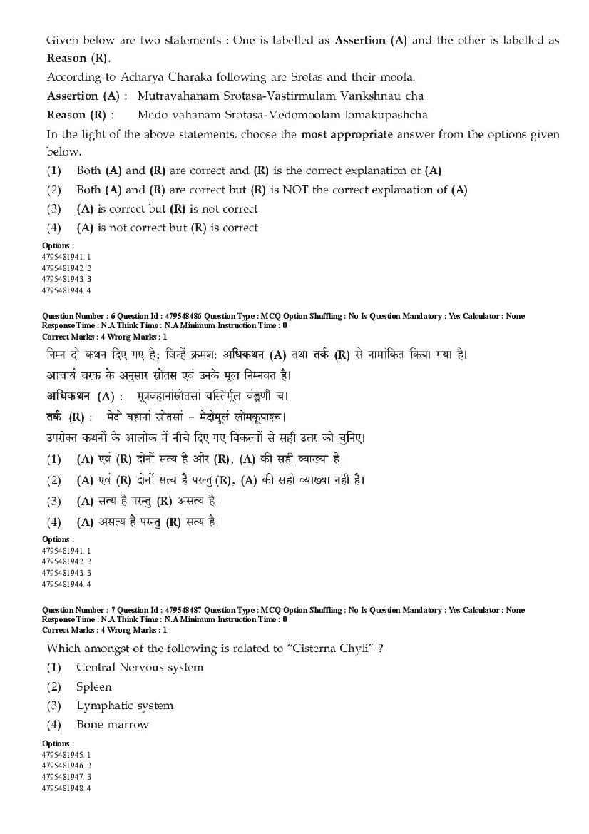 AIAPGET 2023 Question Paper PDF (Ayurveda, Homoeopathy, Siddha, Unani)