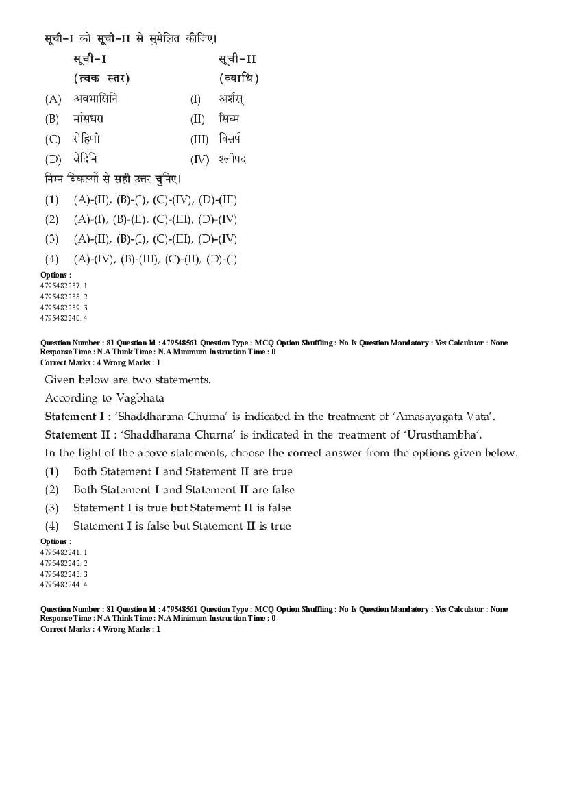 AIAPGET 2023 Question Paper PDF (Ayurveda, Homoeopathy, Siddha, Unani)