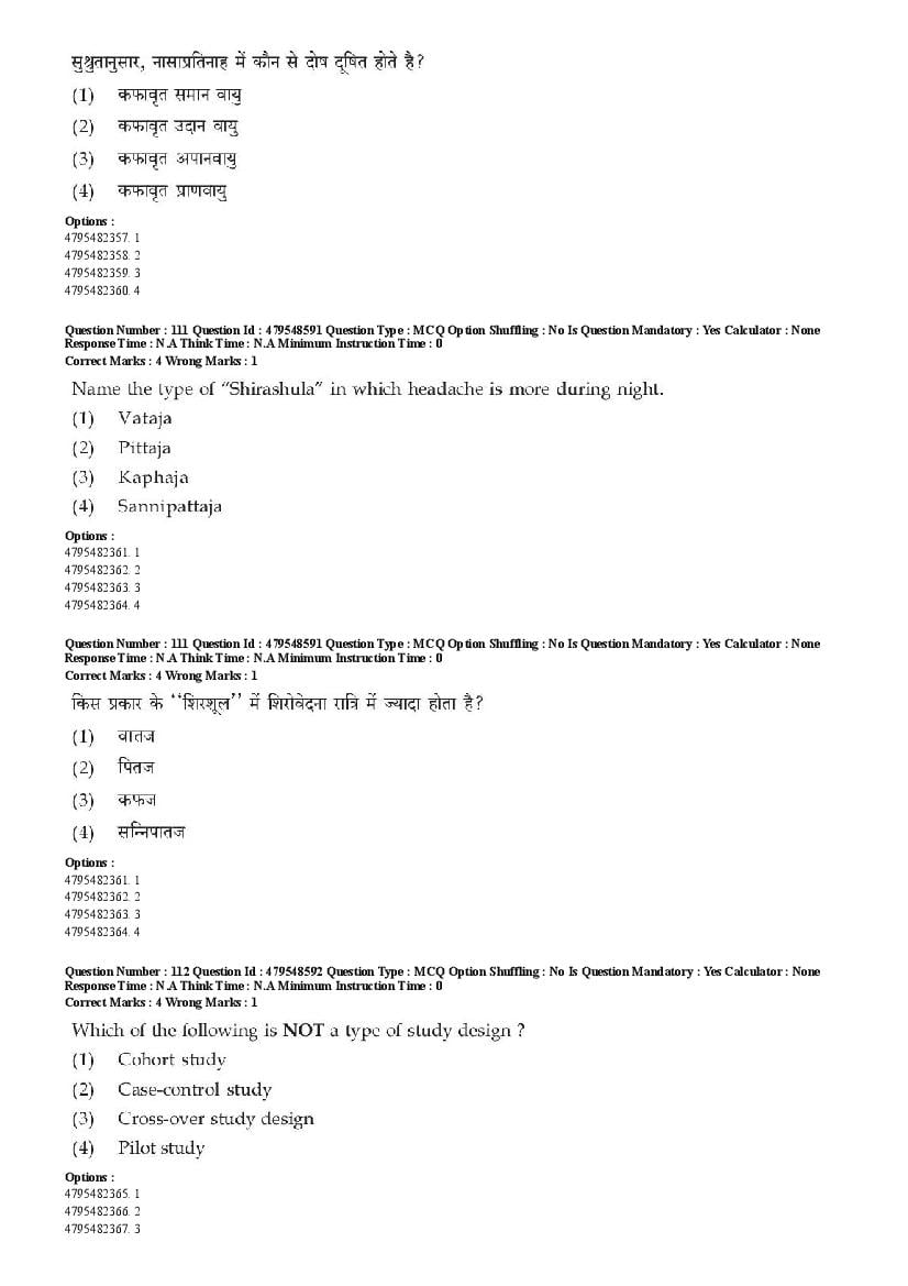 AIAPGET 2023 Question Paper PDF (Ayurveda, Homoeopathy, Siddha, Unani)