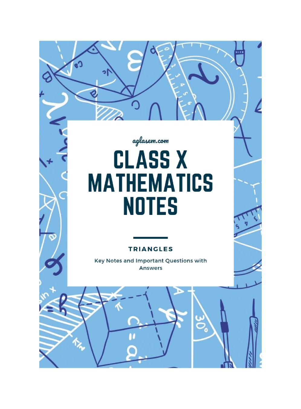 Class 10 Maths Notes for Triangles - Page 1