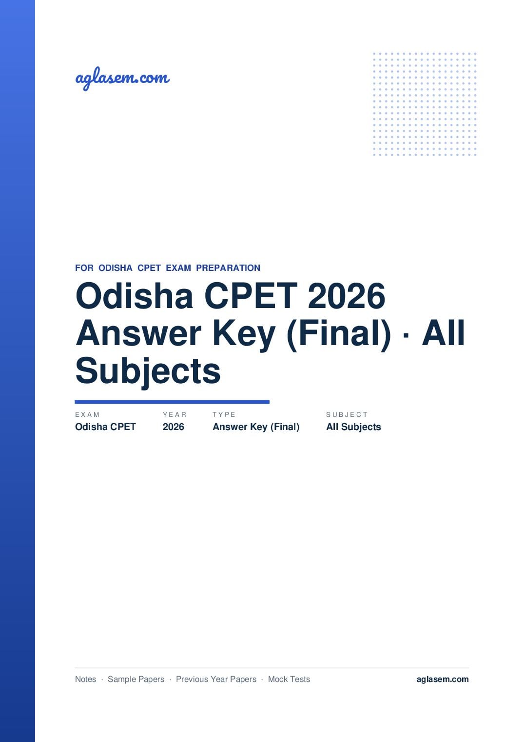 Odisha CPET 2026 Answer Key (Final) All Subjects - Page 1 of 51