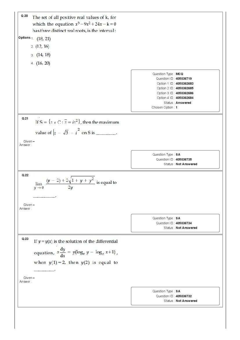 JEE Main 2020 Question Paper PDF (Shift-wise, 22 Papers)