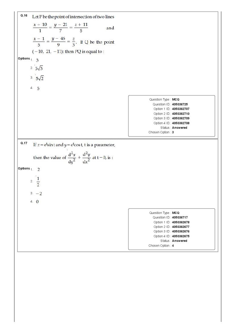 JEE Main 2020 Question Paper PDF (Shift-wise, 22 Papers)