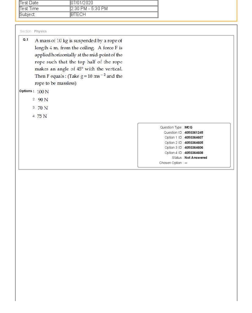 JEE Main 2020 Question Paper 07 Jan Shift 2 B.Tech - Page 1