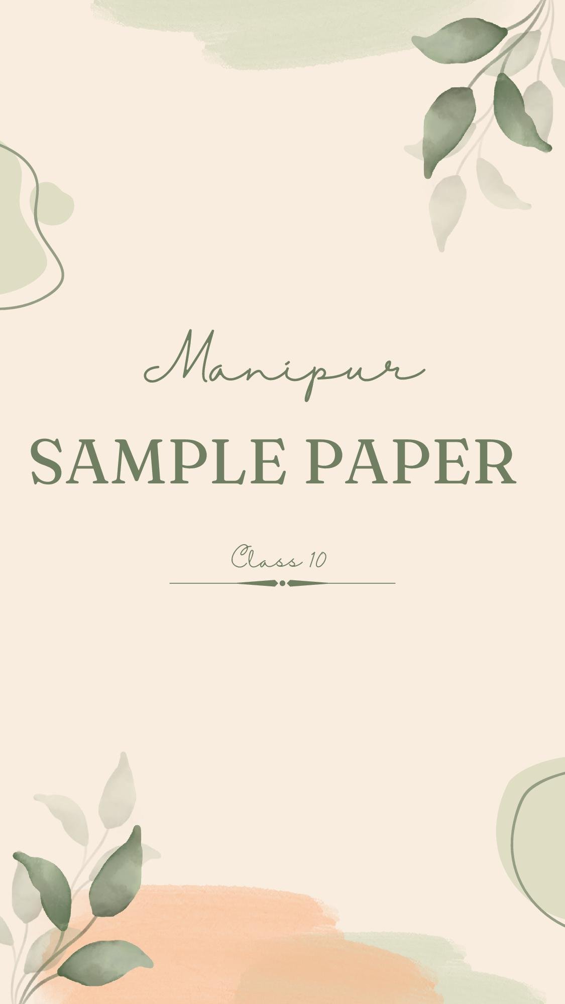Manipur HSLC Sample Paper Fine Arts - Page 1