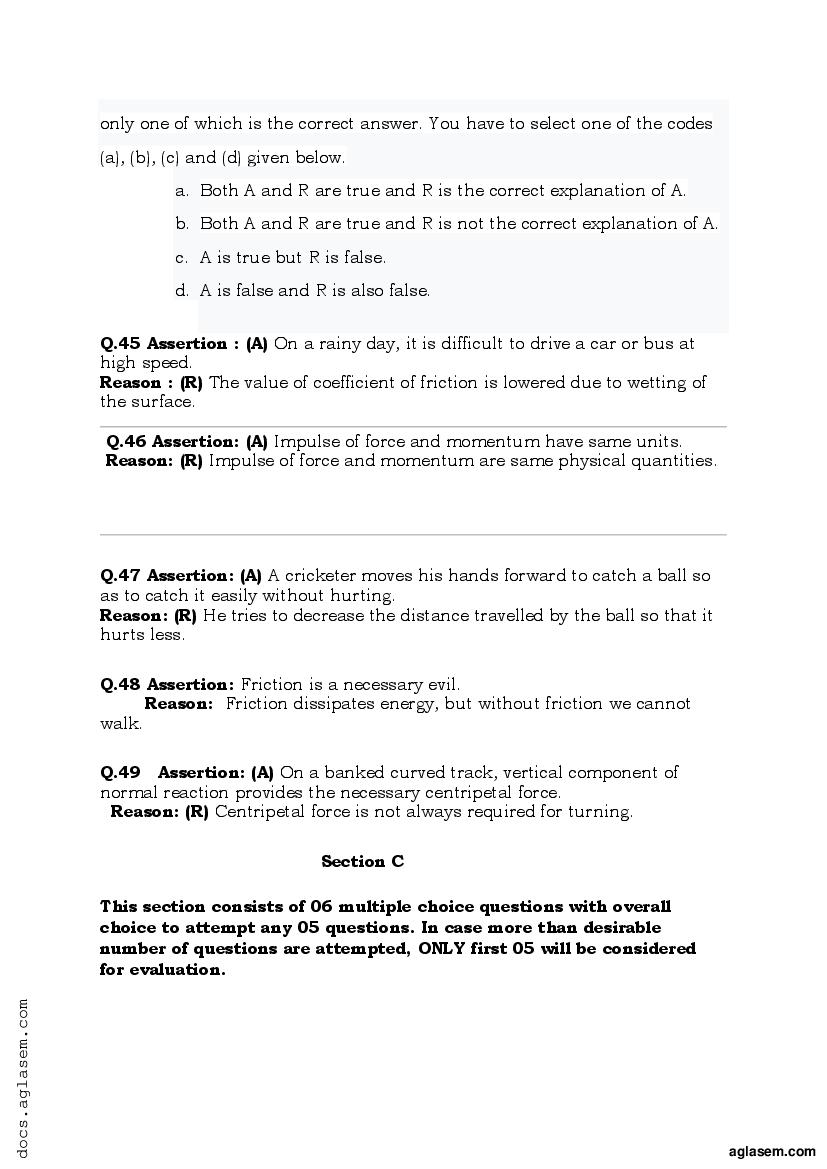 case study questions class 11 physics term 1