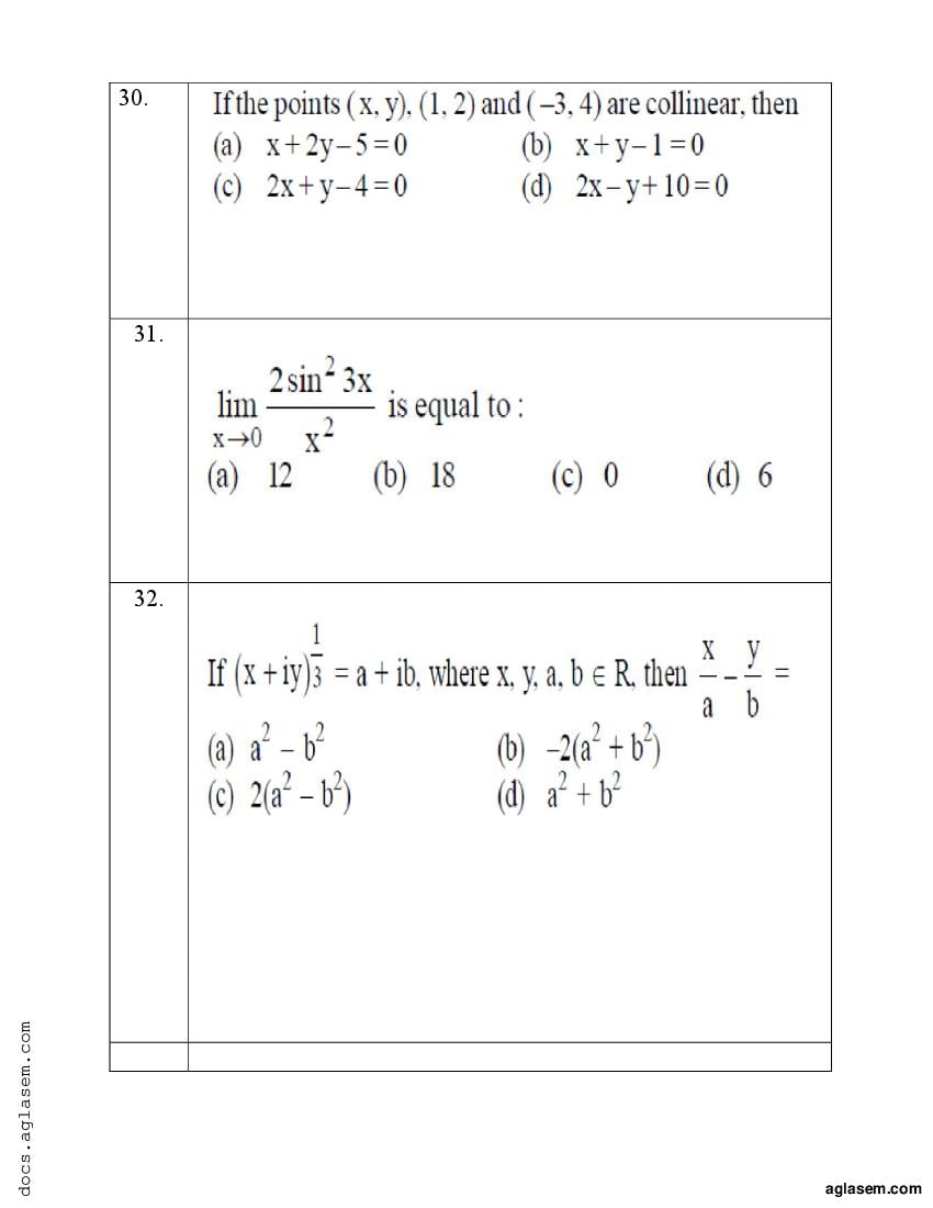 Class 11 Sample Paper 2022 Maths Term 1 With Solution - Download PDF