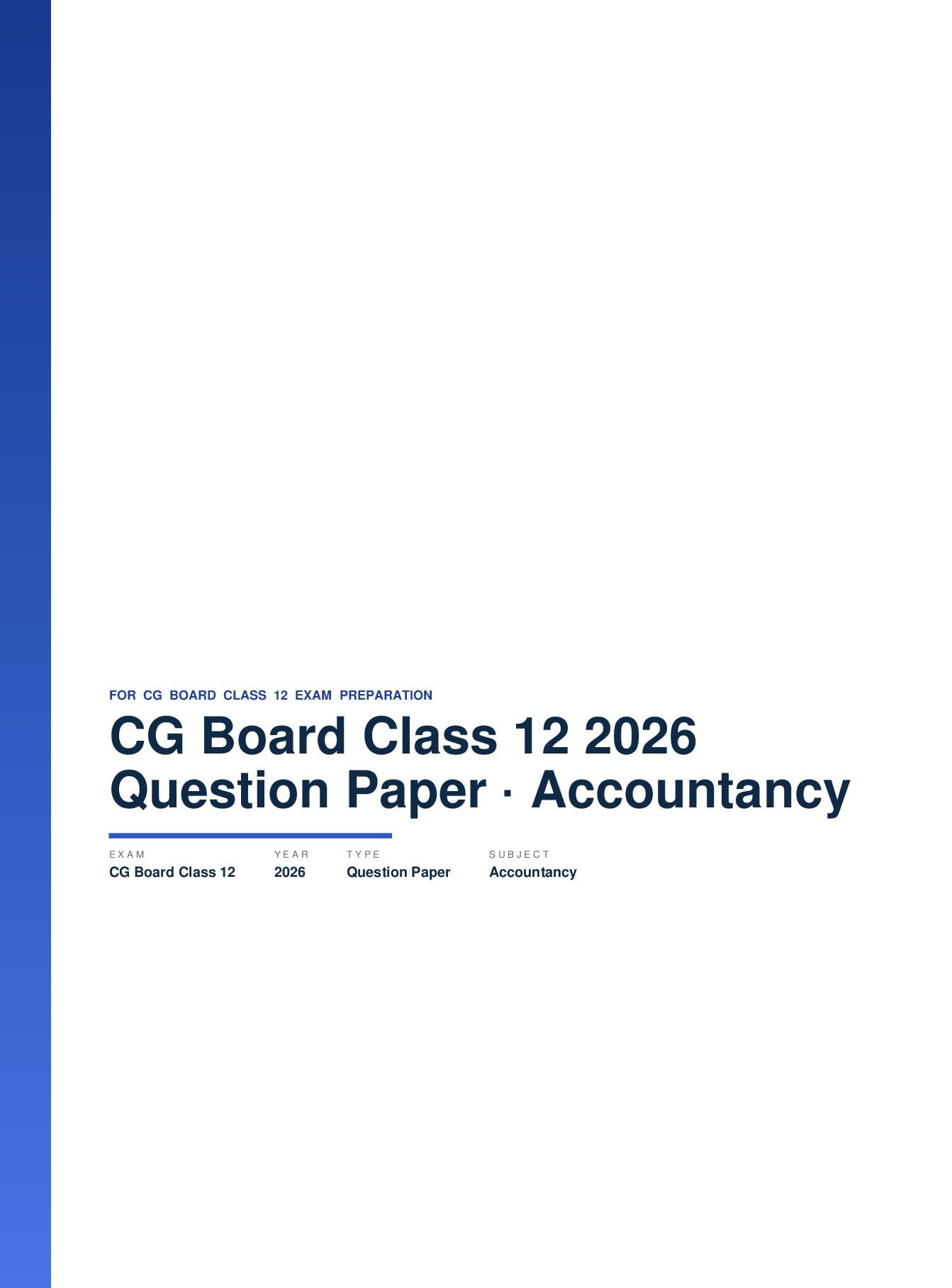 CG Board Class 12 Question Paper 2026 Accountancy - Page 1 of 25
