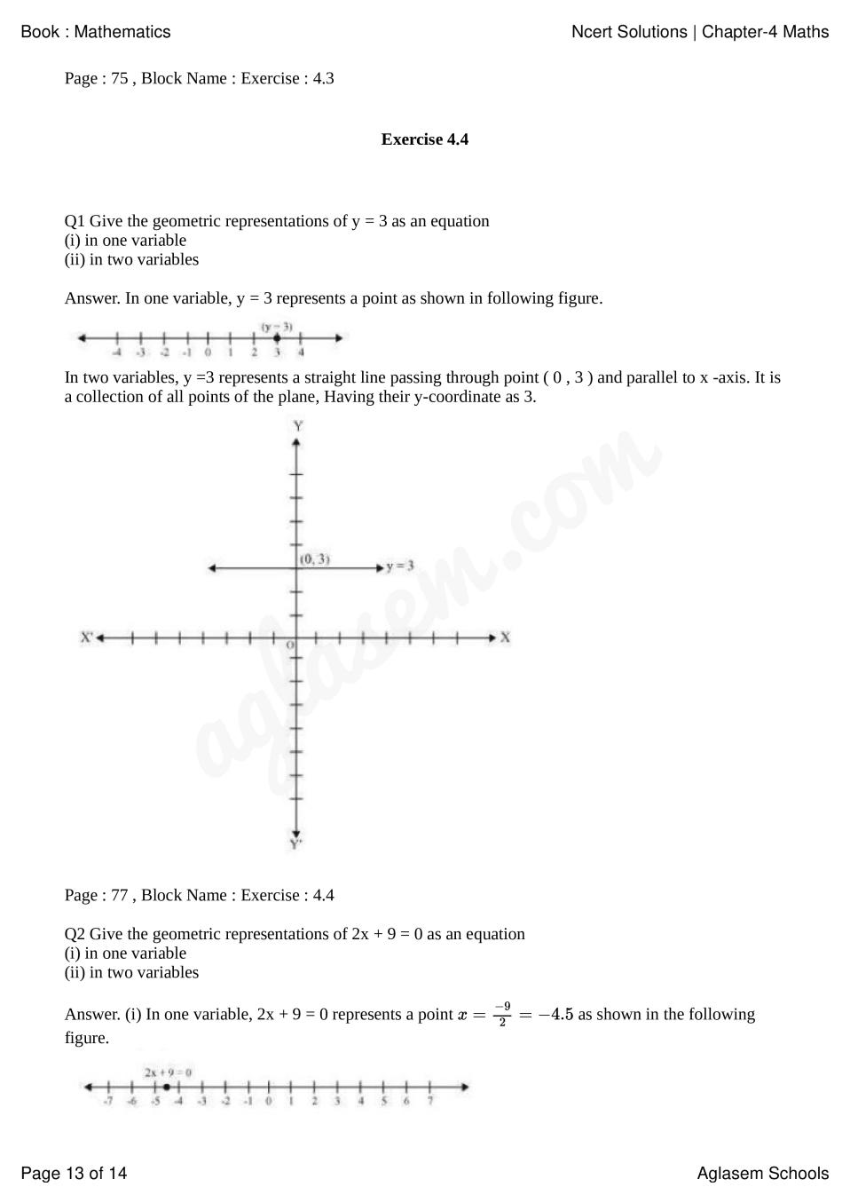Ncert Solutions Class 9 Maths Chapter 4 Linear Equations In Two Variables