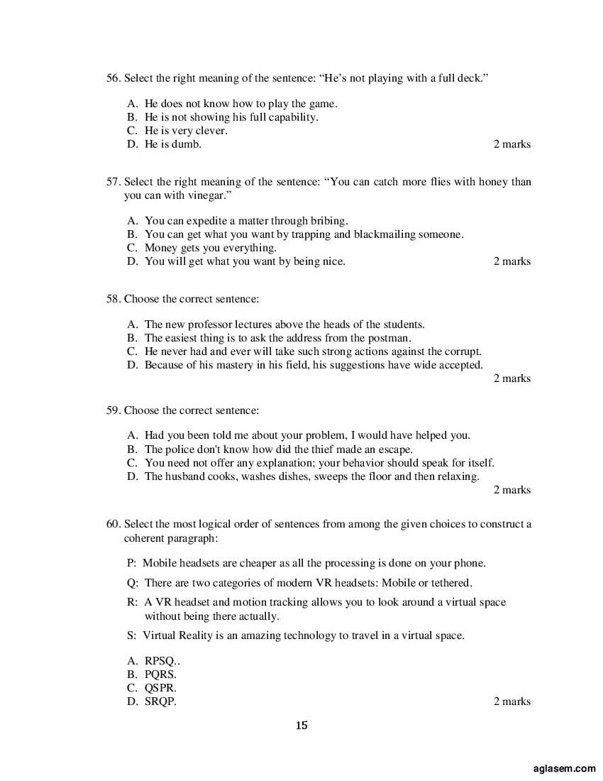 ACET 2018 Question Papers PDF with Solutions (3 Sessions)