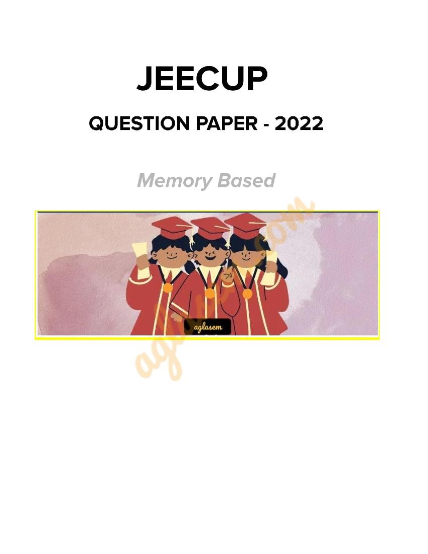 JEECUP 2022 Question Paper - Page 1