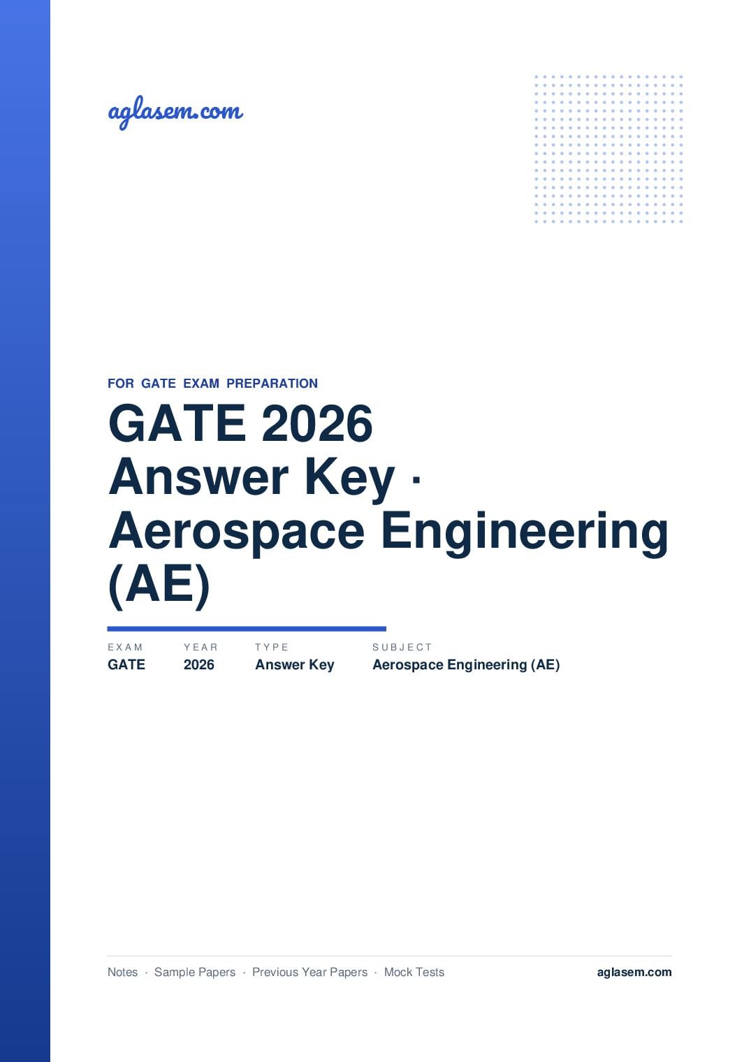 GATE 2026 Answer Key Aerospace Engineering (AE) - Page 1 of 3