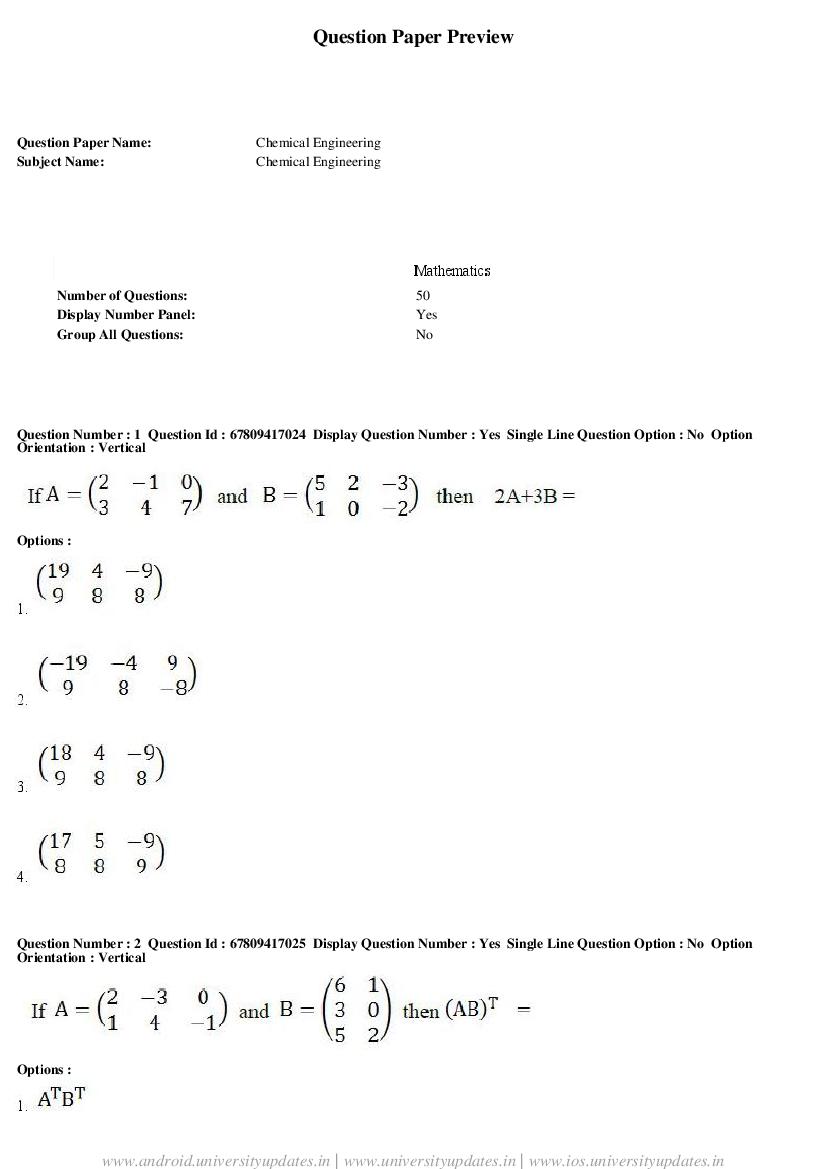 AP ECET 2018 Question Paper Chemical Engineering - Page 1