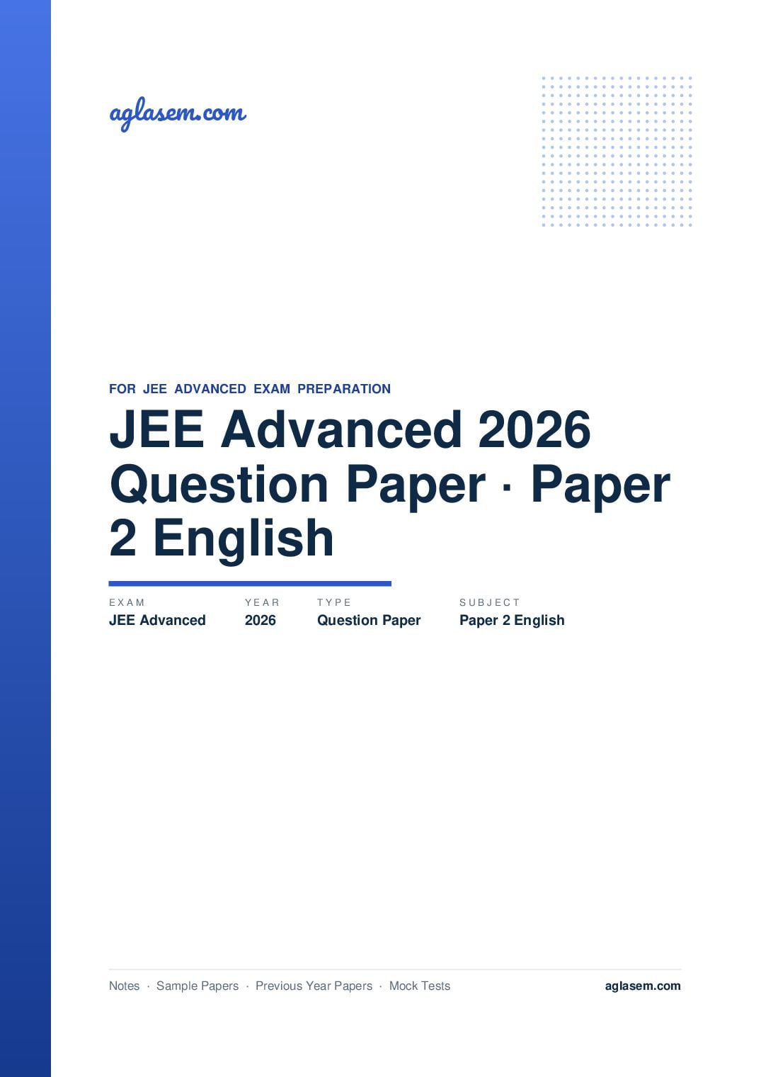JEE Advanced 2026 Paper 2 English Question Paper - Page 1 of 30