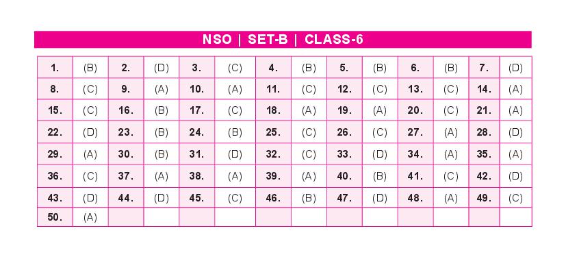 SOF NSO Set-B 2023 Answer Key for Class 6 - Page 1