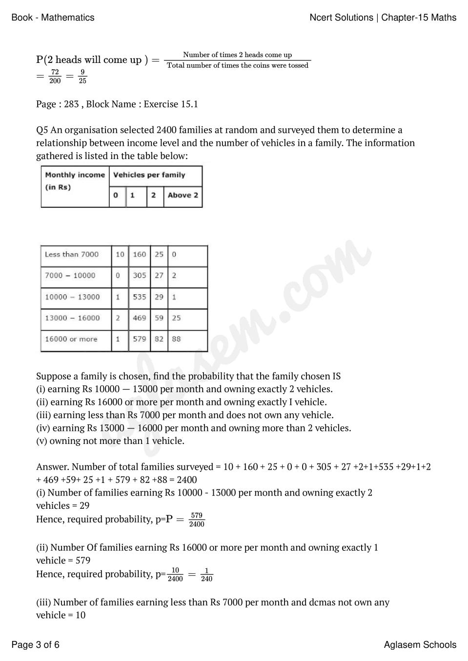 case study questions class 9 maths probability