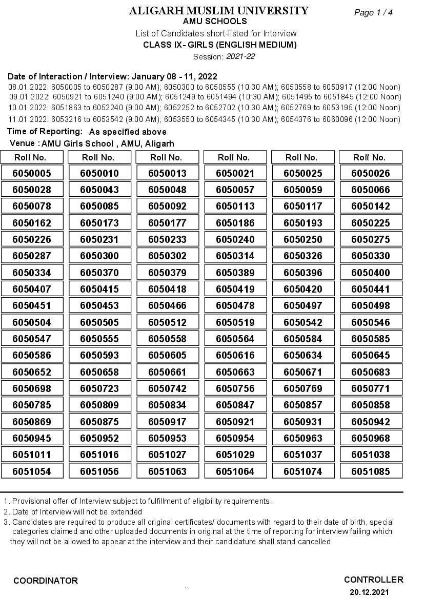 amu-class-9th-girls-english-medium-school-admissions-2021-shortlisted