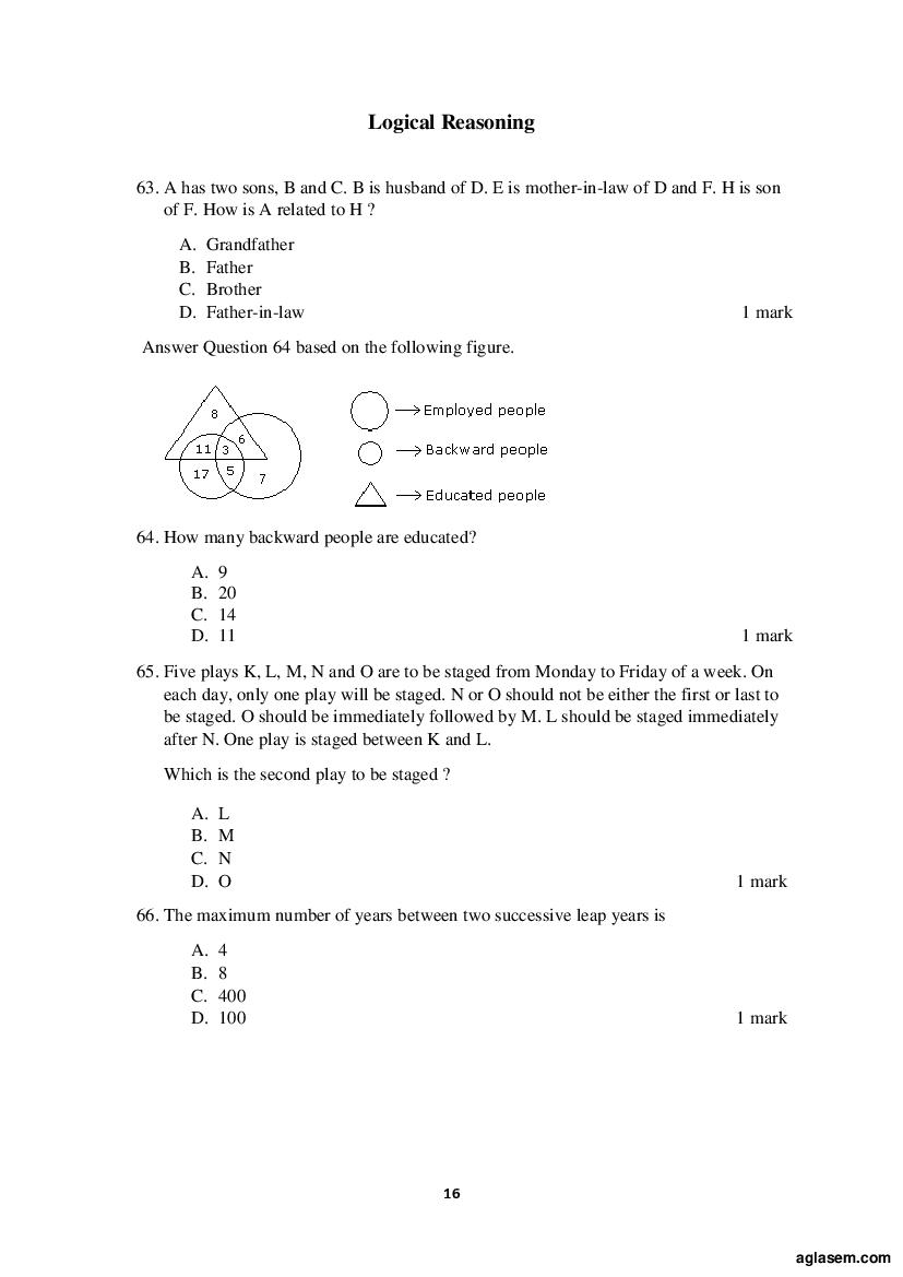 ACET 2019 Question Papers PDF with Solutions (June, September)