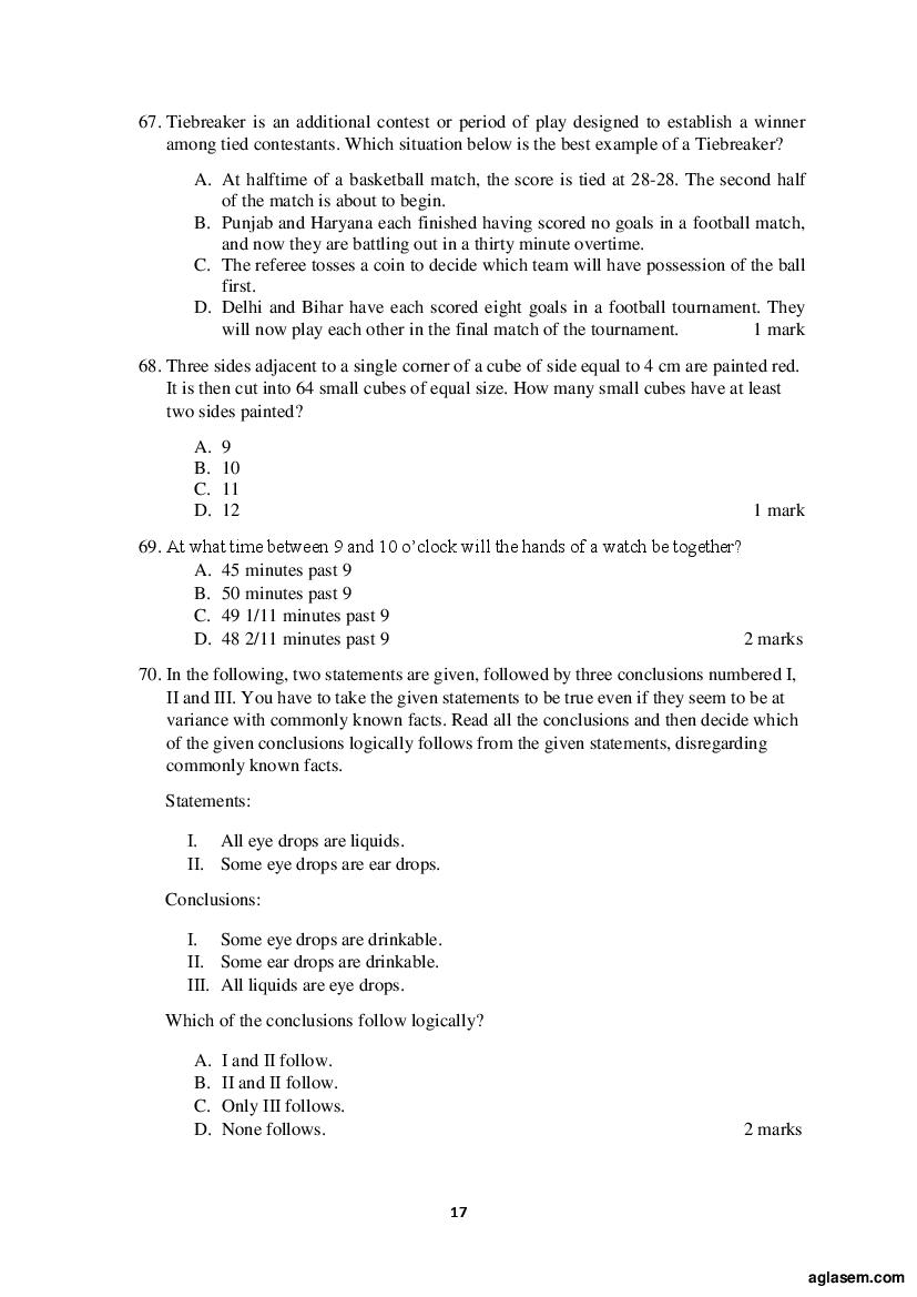 ACET 2019 Question Papers PDF with Solutions (June, September)