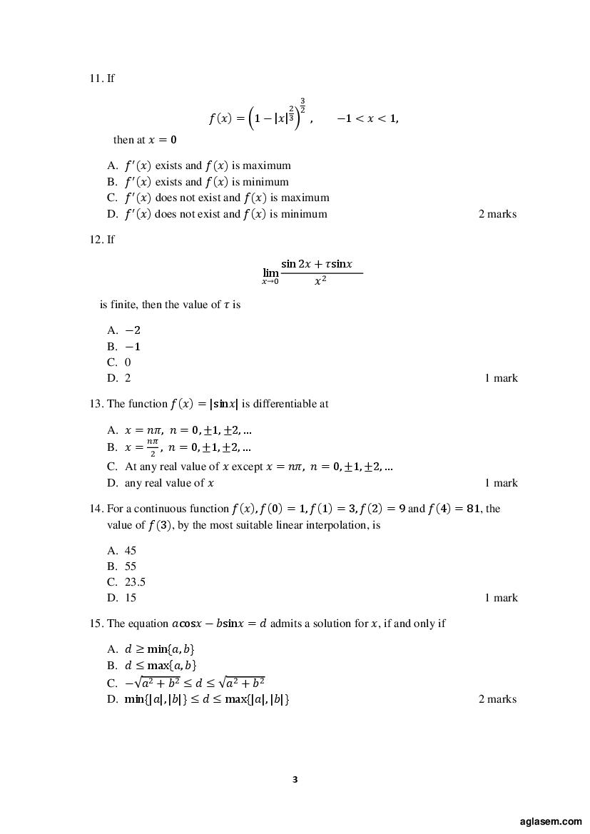 ACET 2019 Question Papers PDF with Solutions (June, September)