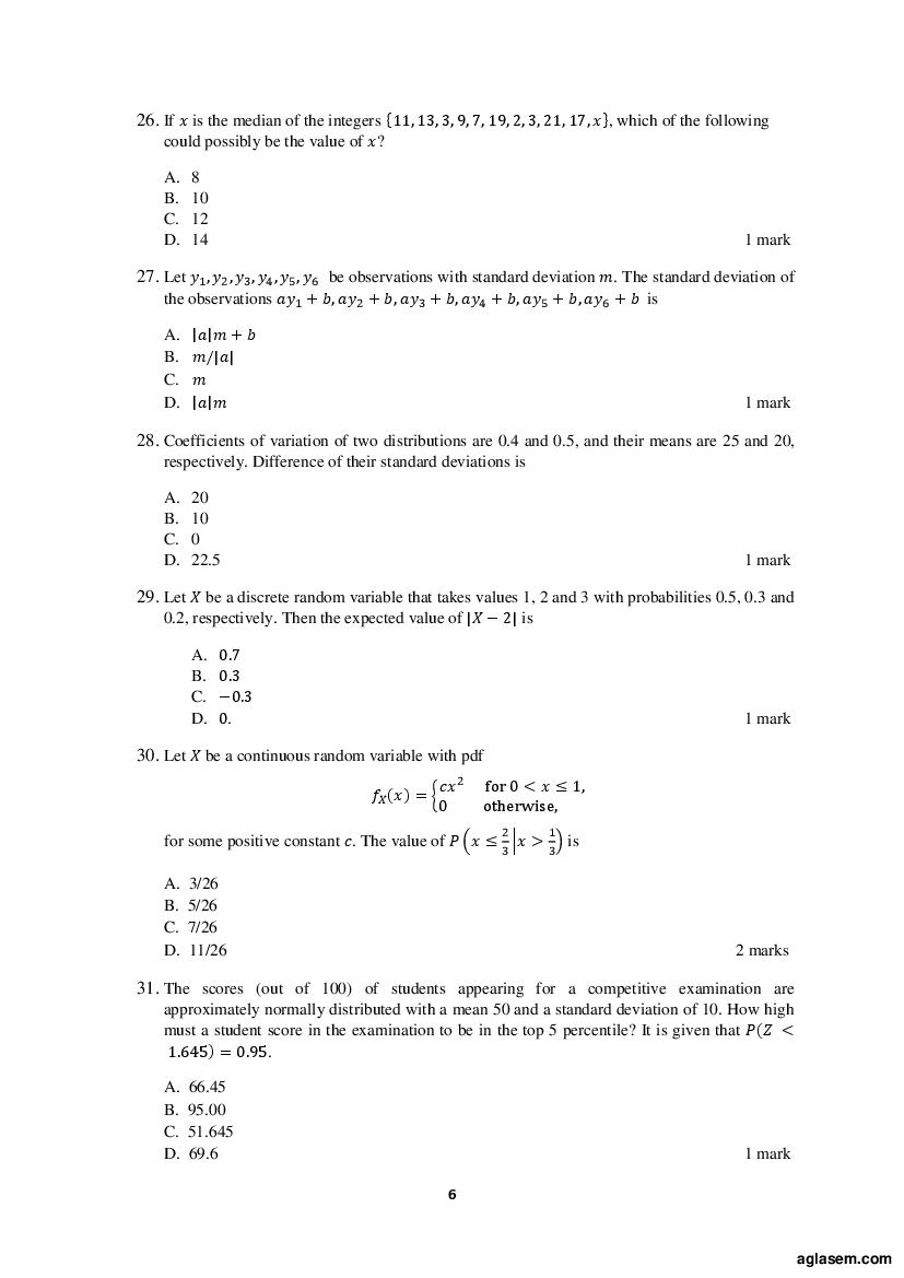 ACET 2019 Question Papers PDF with Solutions (June, September)