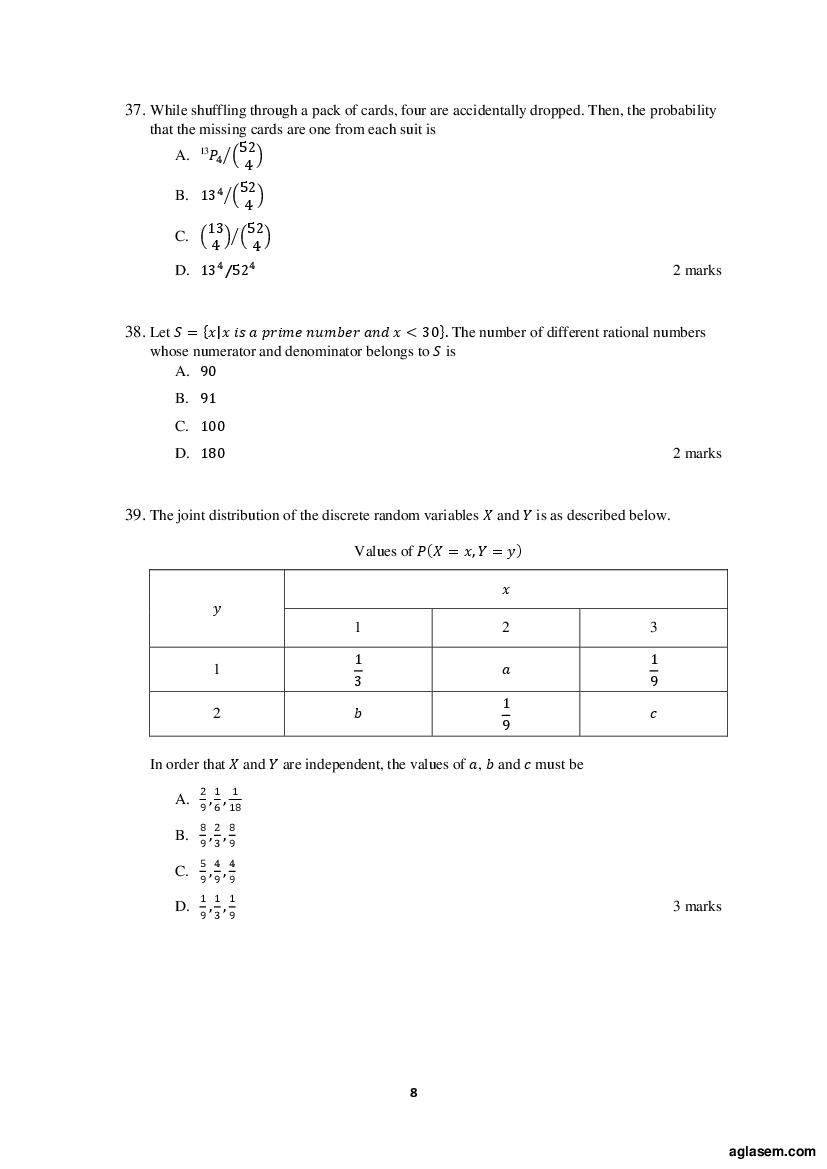 ACET 2019 Question Papers PDF with Solutions (June, September)